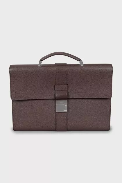 Men's brown leather briefcase