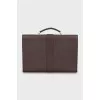 Men's brown leather briefcase