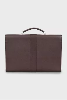 Men's brown leather briefcase