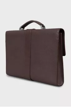 Men's brown leather briefcase