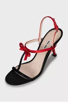 Two-tone bow sandals