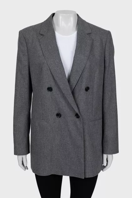 Double-breasted jacket made of wool and cashmere