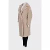 Beige alpaca and wool fur coat