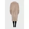 Beige alpaca and wool fur coat