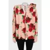 Floral Print Blouse with Slits