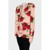 Floral Print Blouse with Slits
