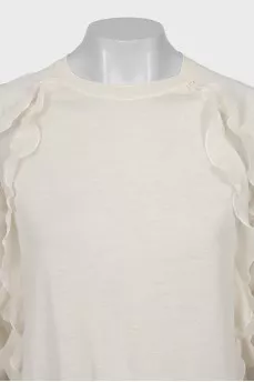 Wool jumper with frills
