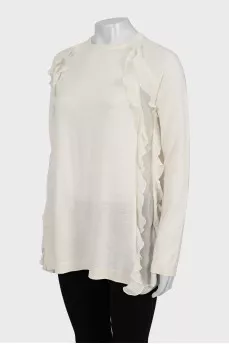 Wool jumper with frills