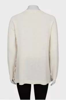 Wool jumper with frills