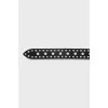 Leather belt with metal rhinestones