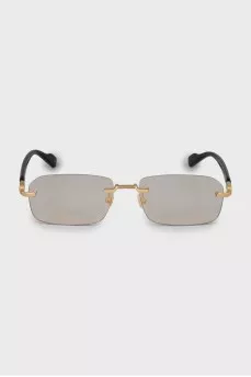 Rectangular sunglasses with printed temples