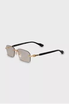 Rectangular sunglasses with printed temples
