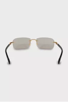 Rectangular sunglasses with printed temples