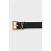 Leather belt with gold fittings