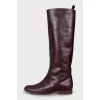 Burgundy leather boots
