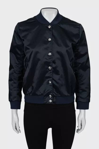 Blue bomber jacket with buttons