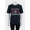 Blue T-shirt with branded print