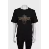Black loose fit t-shirt with print