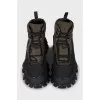 Men's boots with a massive sole