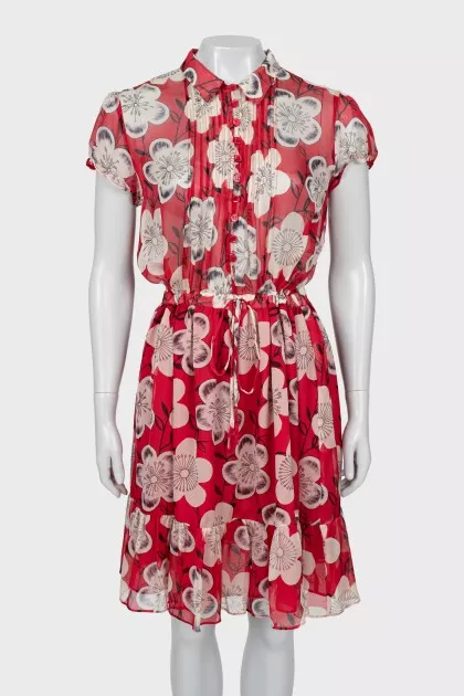 Floral Print Silk Dress