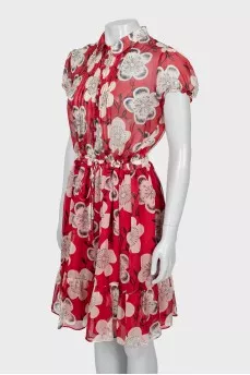Floral Print Silk Dress