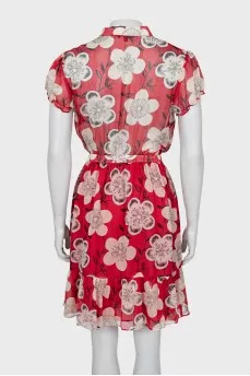 Floral Print Silk Dress