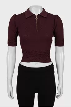 Purple zip-up jumper