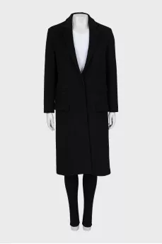 Single-breasted coat with hooks