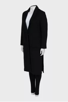 Single-breasted coat with hooks