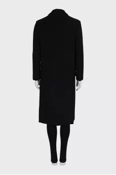 Single-breasted coat with hooks