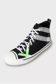 Men's sneakers made of printed textile