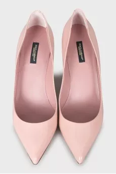Pink patent leather stiletto heels