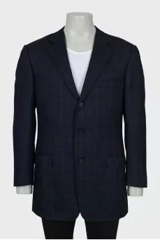 Men's Checkered Wool Blazer