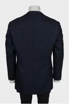 Men's Checkered Wool Blazer