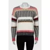 Cropped sweater with print