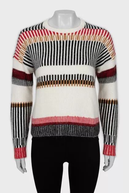 Cropped sweater with print