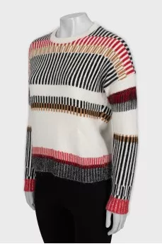 Cropped sweater with print