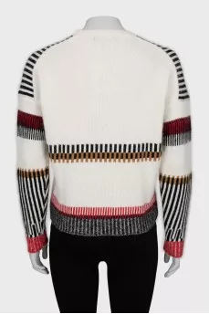 Cropped sweater with print
