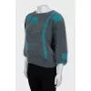 Cropped sweater with long pile
