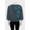 Cropped sweater with long pile