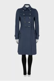 Double-breasted coat made of wool and cashmere