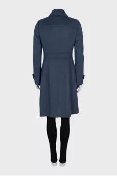 Double-breasted coat made of wool and cashmere