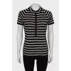 Vintage Striped Zip Up T-Shirt