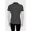 Vintage Striped Zip Up T-Shirt