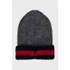Knitted hat in a combination of colors