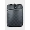 Suitcase made of canvas and leather with print