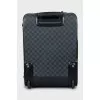 Suitcase made of canvas and leather with print