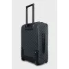 Suitcase made of canvas and leather with print
