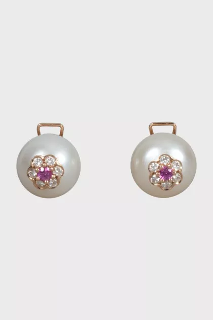 Berry rose gold earrings