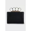 Leather bag-wallet with logo